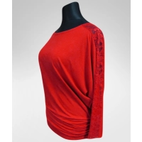 Tunika Elena z lampasem z koronki na rękawach XXL